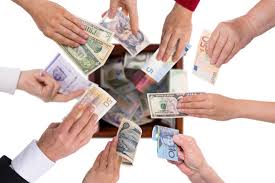 crowdfunding hands money